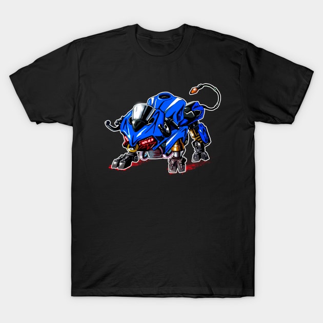 Ducati Panigale Bull Blue T-Shirt by MOTORIND